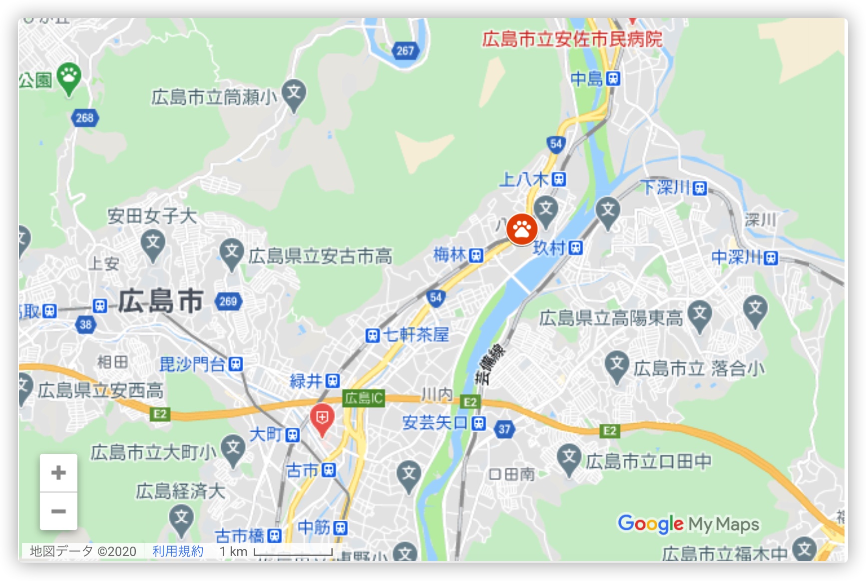 あさ動物病院の地図